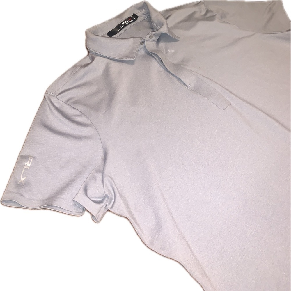 RLX Ralph Lauren Golf Solid Gray Polo Shirt Classic Style Wicking Stretch L
